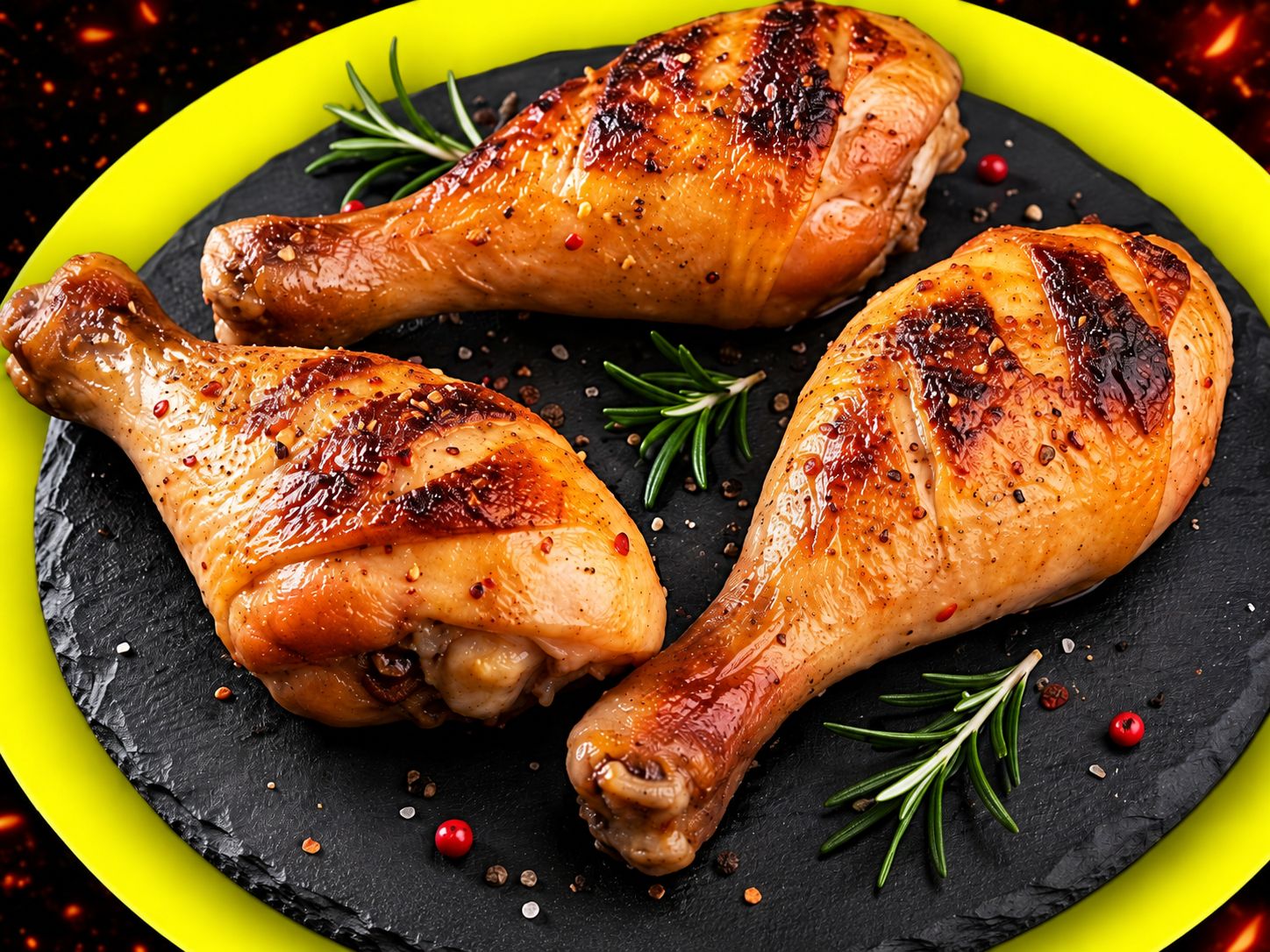 Trois pilons de poulet