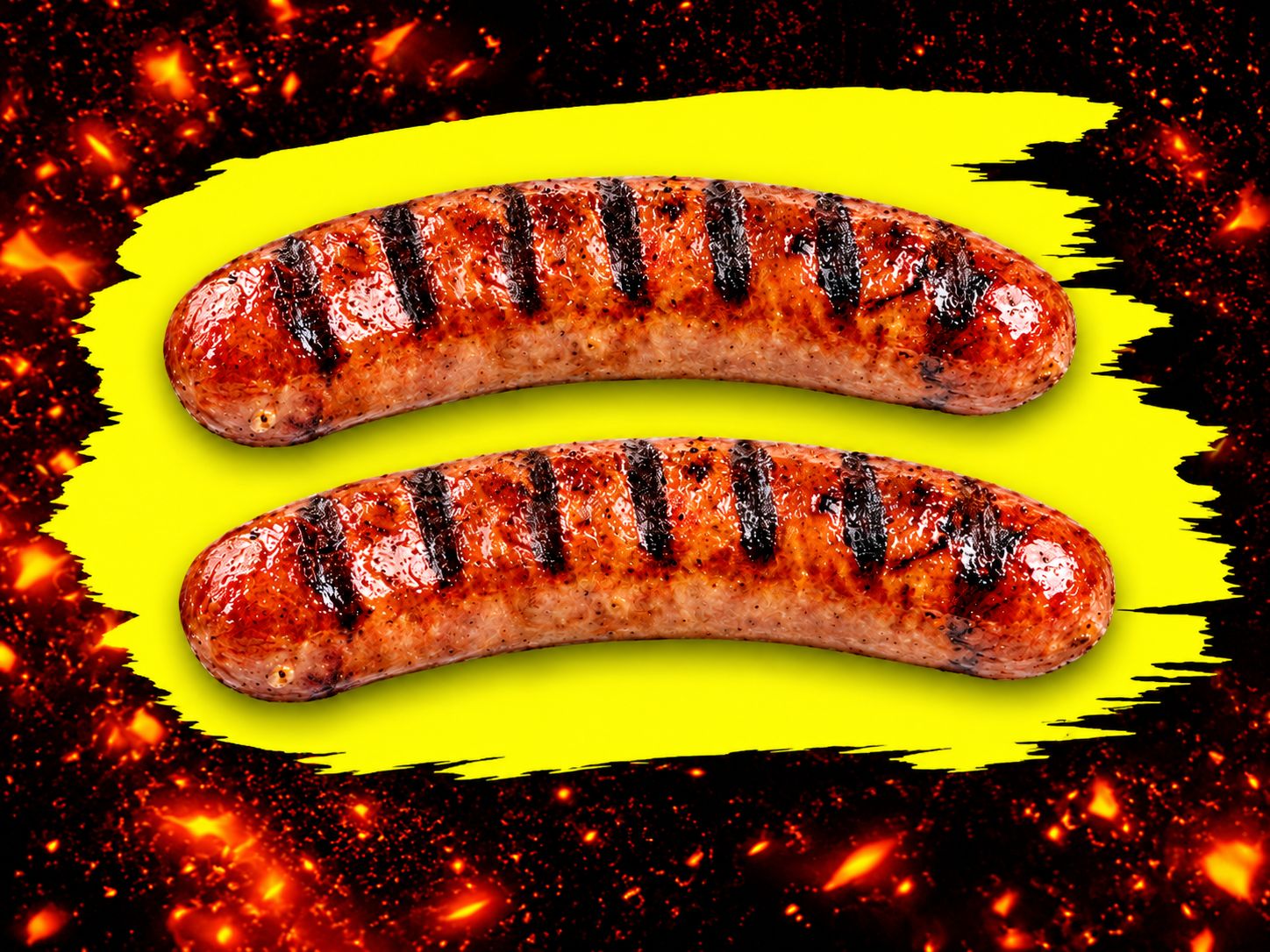Deux saucisses grillées